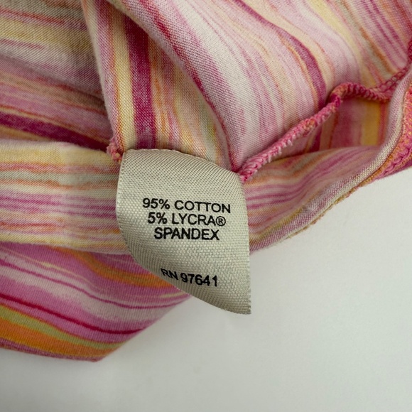 J Jill Top Women Medium Pink Shelf Bra Tank Sleeveless Striped ScoopNeck Stretch - Picture 5 of 10